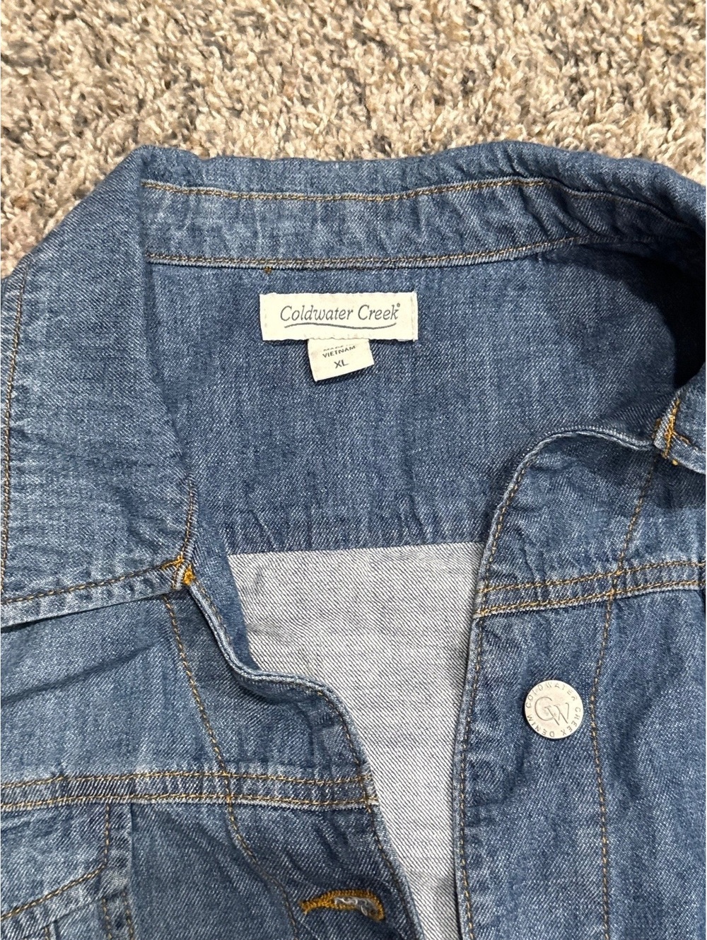 Coldwater Creek Denim Button-Up Long Dress XL - Picture 2 of 5